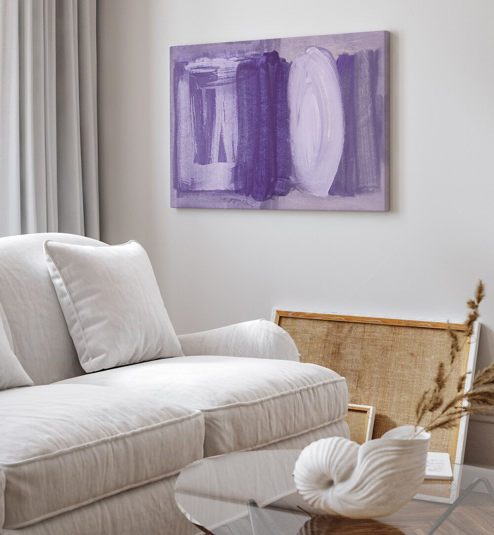 Experience tranquility with BRUSHSTROKES SOFT PURPLE, ABSTRACT PAINTINGS, enhancing your home decor effortlessly.