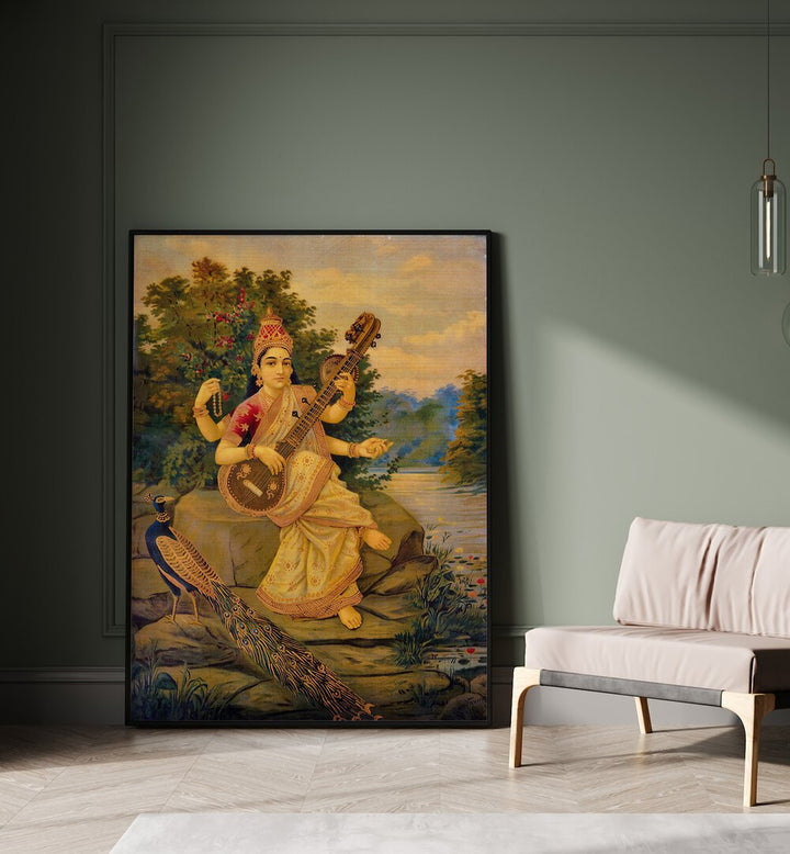 SARASWATI DEVI , INDIAN ART PAINTINGS