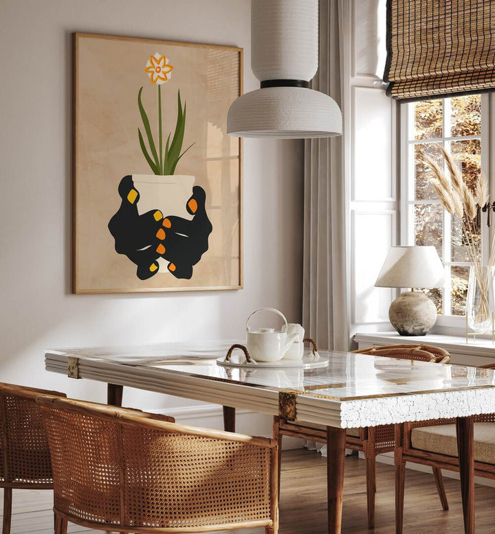 Stylish interior featuring HOLDING HOPE, FLORAL FLOWER PAINTINGS, adding inspiration and positivity to any space.