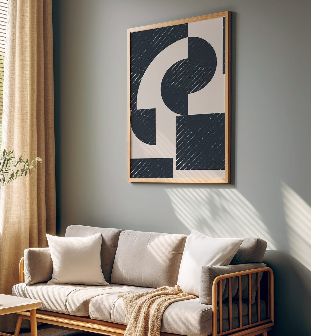 Stylish GEOMETRIC MODERN I art print by The Miuus Studio enhances contemporary living spaces with abstract elegance.