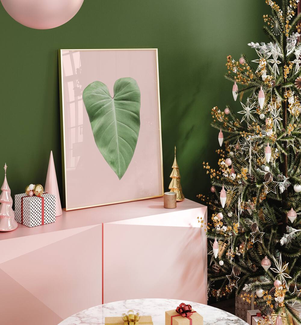 Vibrant TROPICAL LEAF BLUSH, FLORAL FLOWER PAINTINGS elevating decor with lush tropical elegance. Perfect for your home.