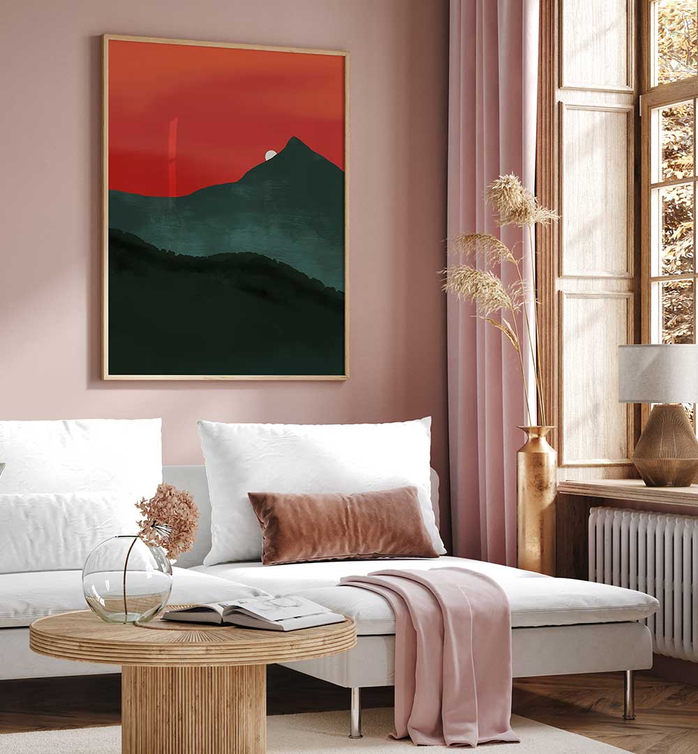 CRIMSON PEAK SUNRISE , LANDSCAPE PAINTINGS