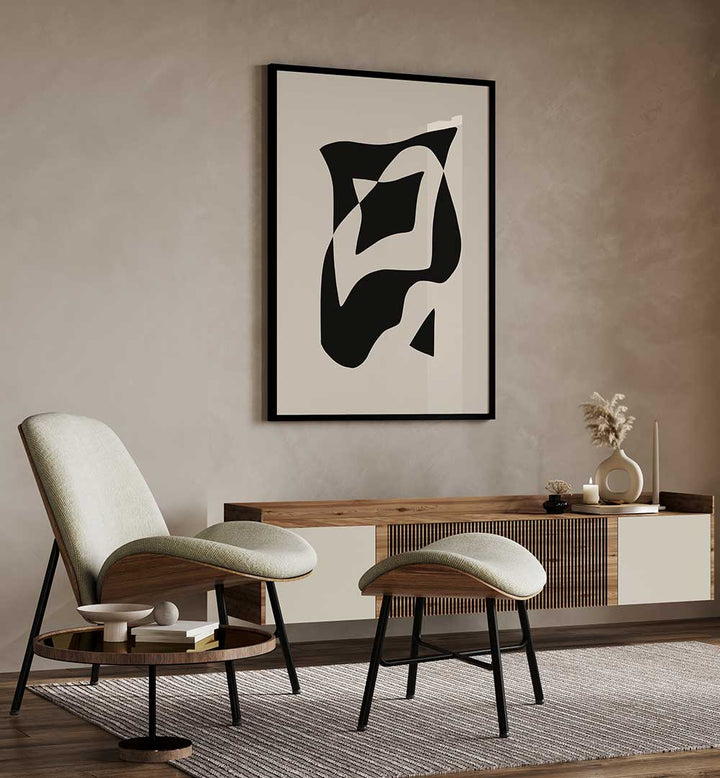 BOLD BLACK AND WHITE GEOMETRIC , ABSTRACT PAINTINGS