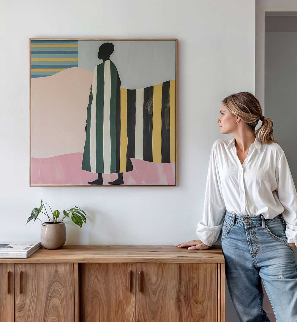 MAN IN STRIPES , PORTRAITS & FIGURATIVE ILLUSTRATIONS