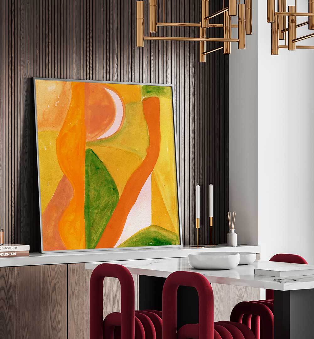 ORANGE AND GOLDEN ABSTRACT , ABSTRACT PAINTINGS