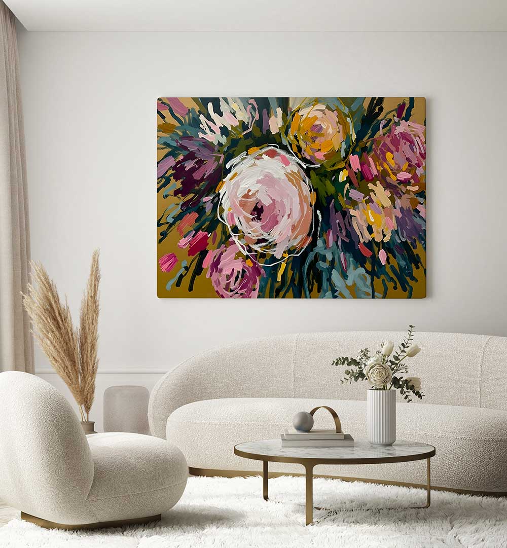 MARIGOLD BLOOM , FLORAL FLOWER PAINTINGS