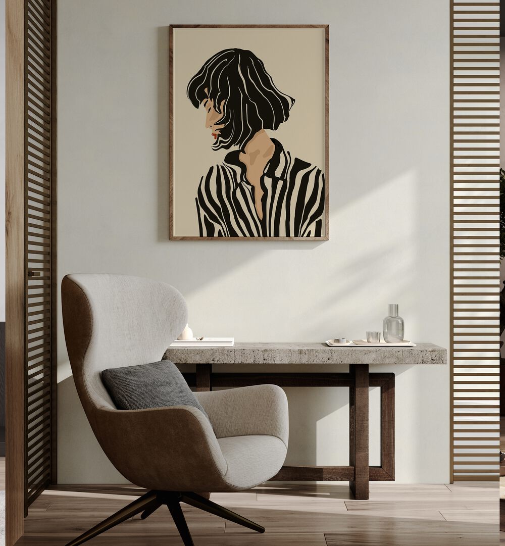 Stylish room featuring "I AM NOT TALKING TO YOU, JAPANESE PAINTINGS" art, perfect for personal expression and decor.