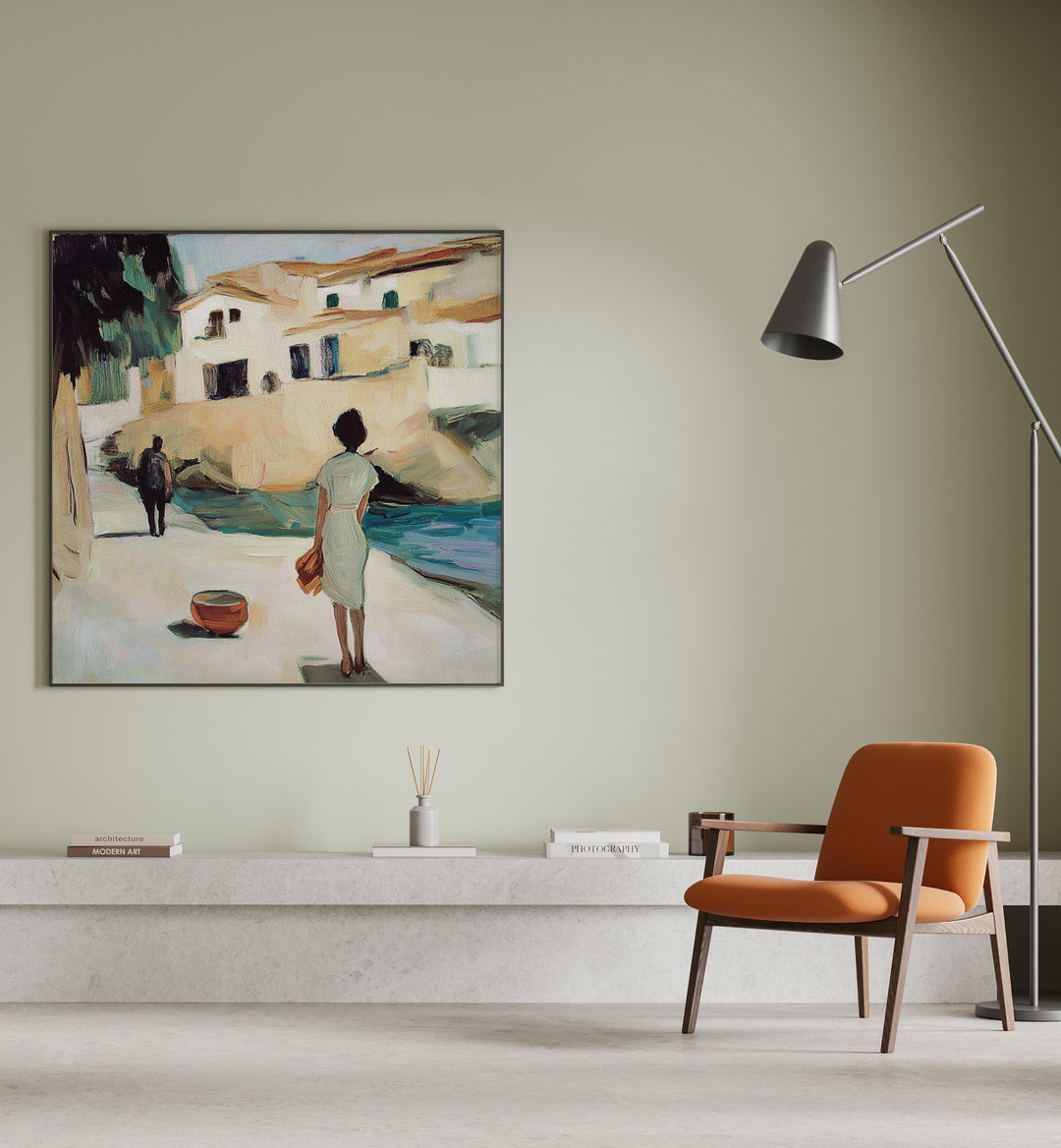 Sophisticated decor featuring "THE WOMAN IN WHITE," a stunning masterpiece that redefines elegance in fashion.