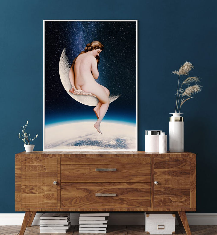 Whimsical MOONWATCHER, ALTERED ART PRINTS enhance your space with creativity and imagination in stunning design.
