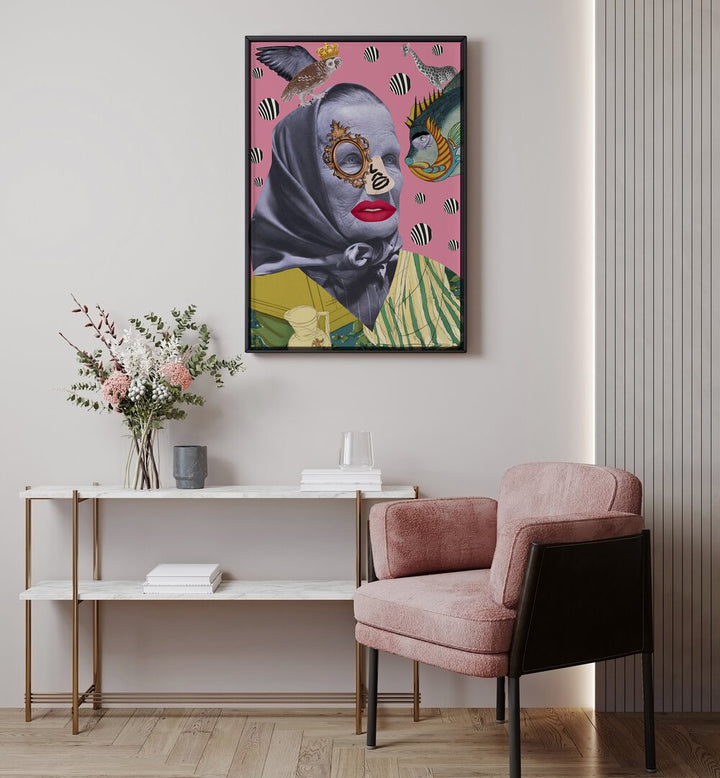 Surreal art print titled "GRANDMOTHER," showcasing warmth and tradition, perfect for any art lover's space.