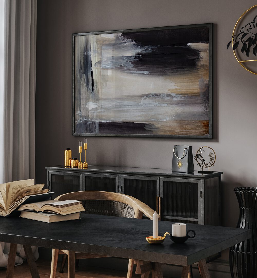 Stylish CALICO, ABSTRACT PAINTINGS displayed in a modern interior, enhancing the elegant ambiance of the room.