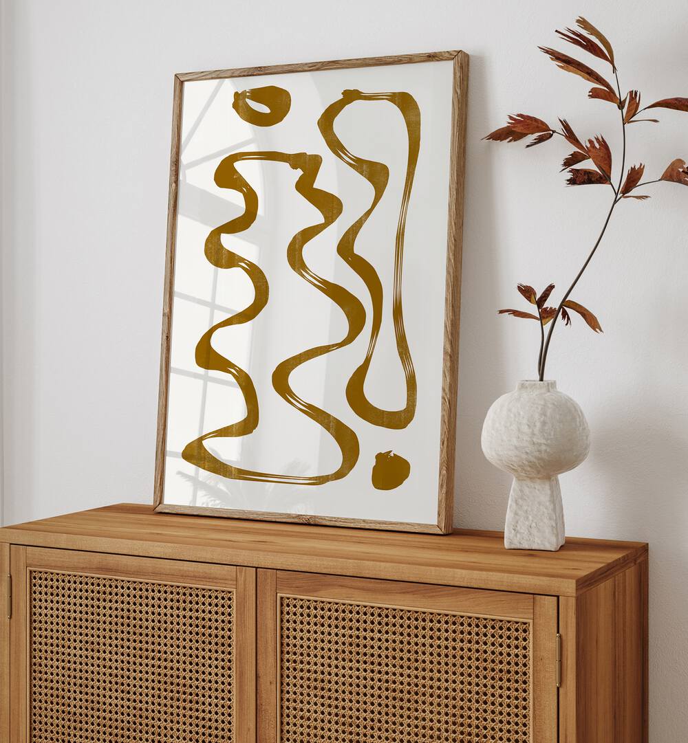 Stylish ABSTRACT LINE VII, ABSTRACT PAINTINGS by The Miuus Studio enhances modern decor with creative elegance.