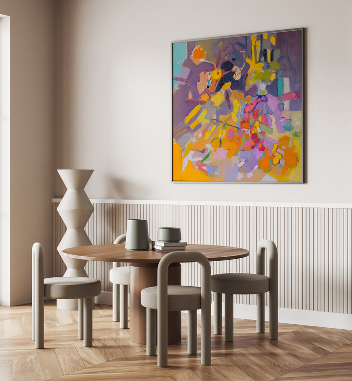 Vibrant ORANGE FLOWERS and ABSTRACT PAINTINGS enhance any space with color and energy, perfect for home decor.