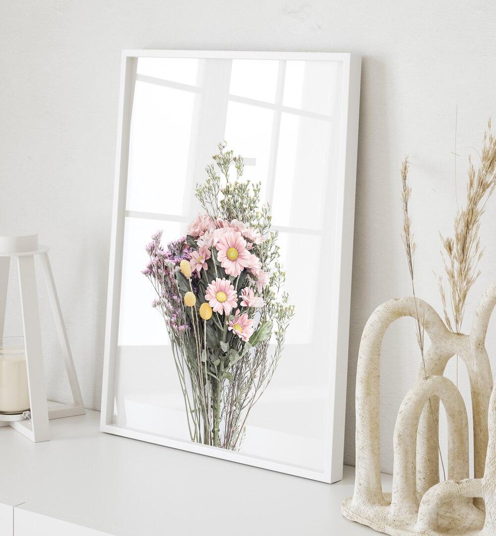 Beautiful WILDFLOWERS , FLORAL FLOWER PAINTINGS displayed in a chic frame, perfect for enhancing your home decor.