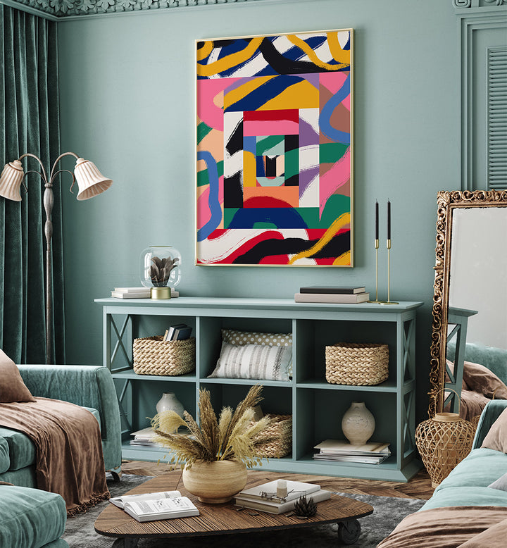 GEOMETRIC SHAPES AND BOLD BRUSHSTROKES , ABSTRACT PAINTINGS