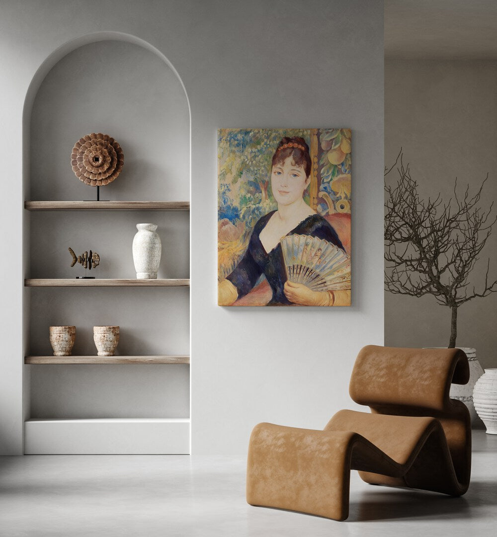 WOMAN WITH FAN  (1886) , VINTAGE PAINTINGS