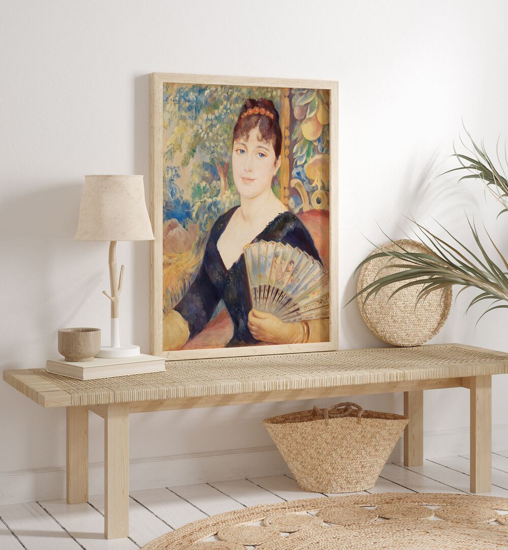 WOMAN WITH FAN  (1886) , VINTAGE PAINTINGS