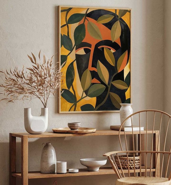 MAN IN THE LEAVES, PORTRAITS & FIGURATIVE ILLUSTRATIONS