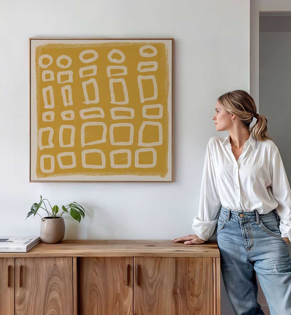 ABSTRACT SQUARES AND CIRLCES , LINE ART PAINTINGS