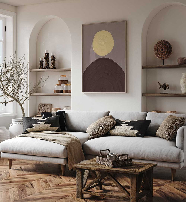 GEOMETRIC YELLOW SUN , ABSTRACT PAINTINGS