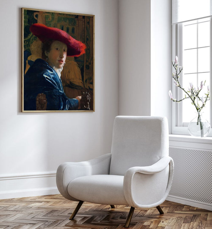 GIRL WITH THE RED HAT , VINTAGE PAINTINGS