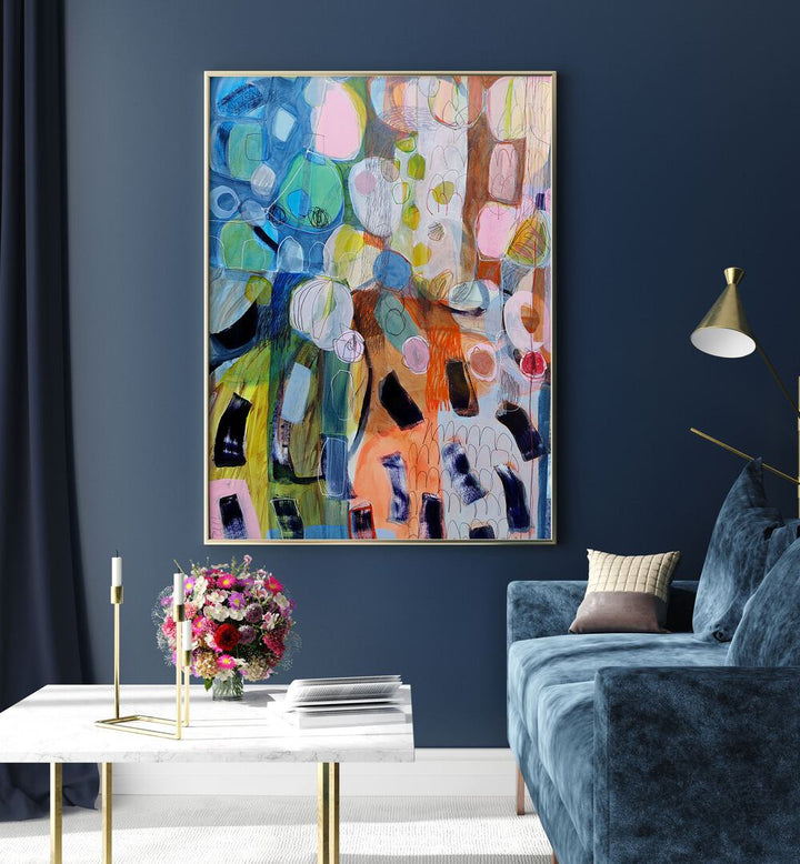Elevate your decor with ELEMENTS ORGANISEES V, ABSTRACT PAINTINGS, featuring vibrant colors and dynamic brushwork.
