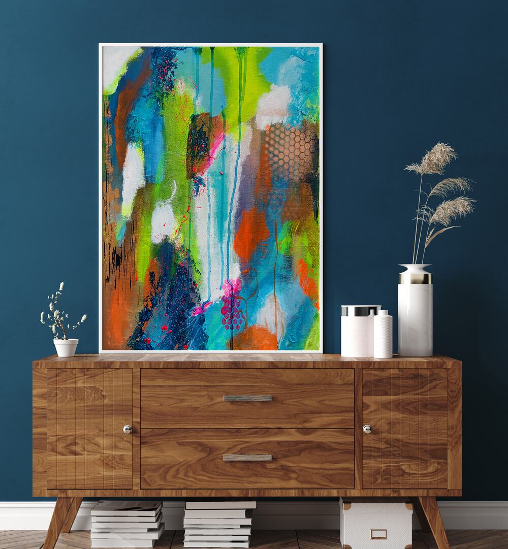Vibrant SUMMER FRUITS, ABSTRACT PAINTINGS bringing lively color and joy to any living space. Perfect for summer decor.