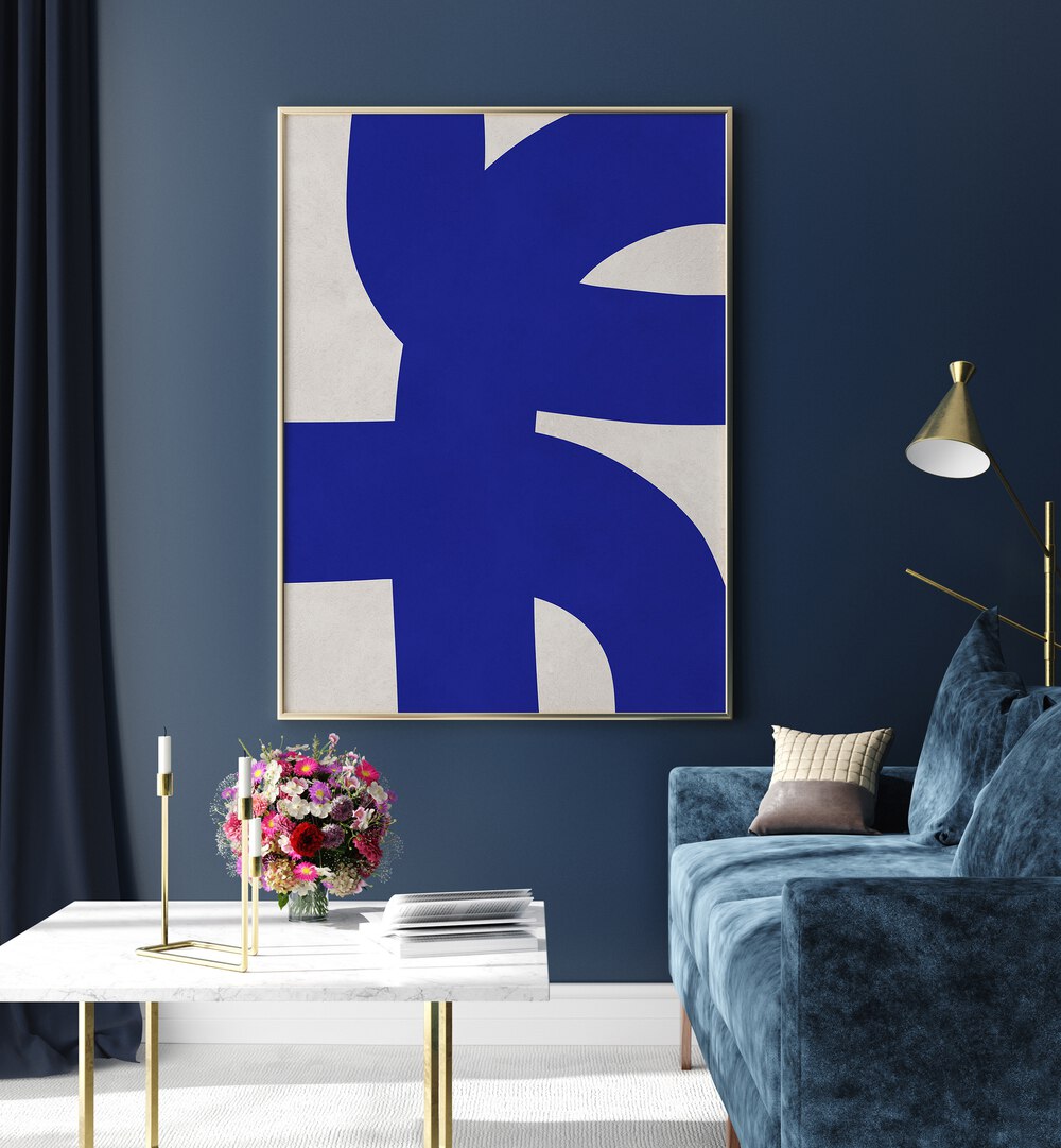 Stunning UNDULATING CURVES V, ABSTRACT PAINTINGS displayed in a modern living room, enhancing contemporary elegance.