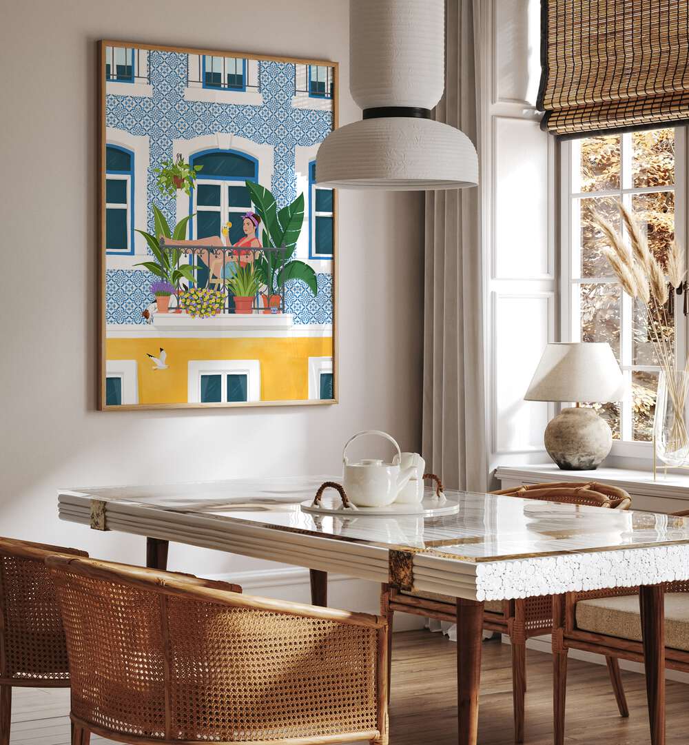 Bright Porto, Portraits & Figurative Illustrations by Petra Holikova enhance modern interiors with vibrant artistry.