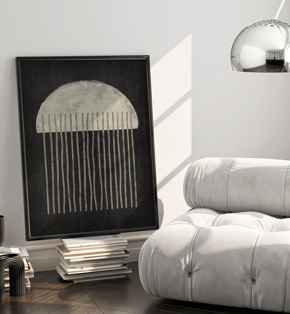 Cream cool jellyfish geometric art prints elevate your decor with elegance and coastal charm in any living space.
