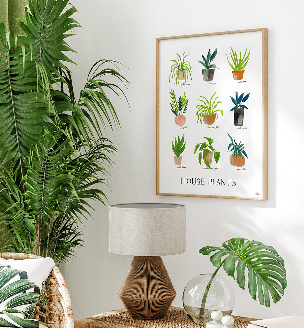 HOUSEPLANTS , FLORAL FLOWER PAINTINGS