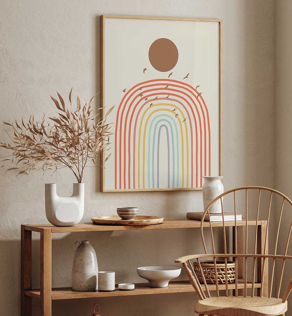STYLIZED RAINBOW , BOHO ART PAINTINGS