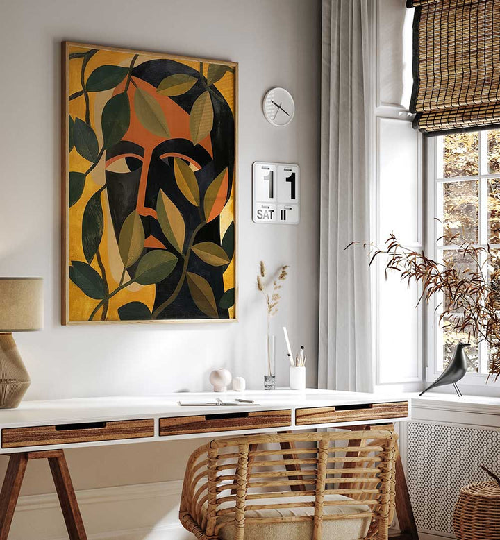 MAN IN THE LEAVES, PORTRAITS & FIGURATIVE ILLUSTRATIONS