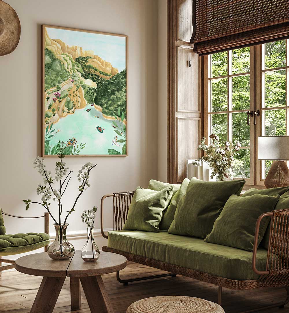 SUMMER IN THE CANYON , LANDSCAPE PAINTINGS