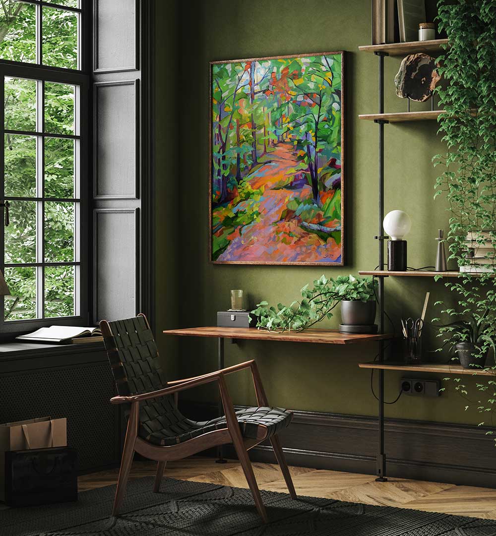 FOREST WALK , LANDSCAPE PAINTINGS