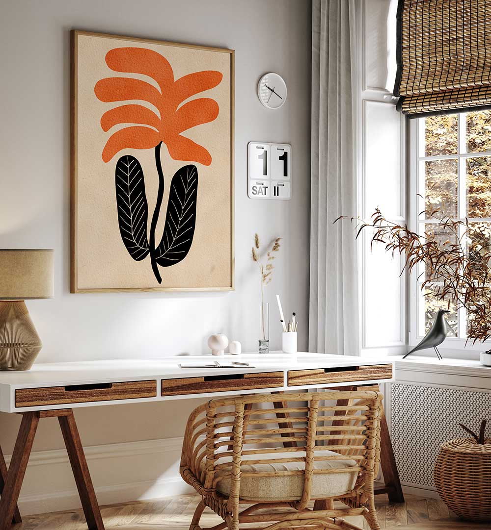 ORANGE FLORAL FLOWER , FLORAL FLOWER PAINTINGS