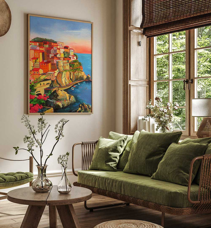 ONE OF FIVE IN CINQUE TERRE , LANDSCAPE PAINTINGS