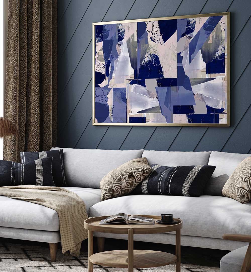 Vibrant MUSIC FOR THE EARTH II, ABSTRACT PAINTINGS enrich a stylish living space with creativity and emotion.