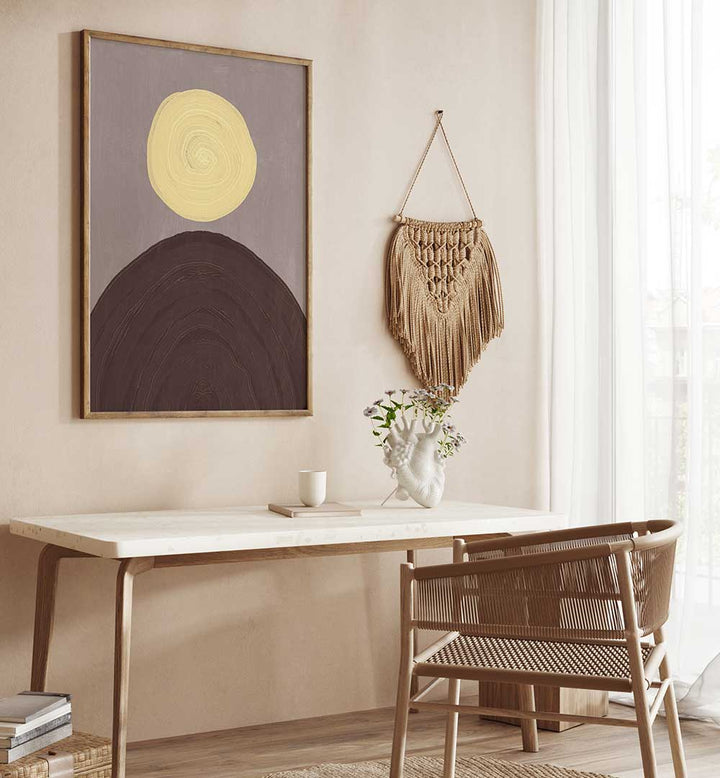 GEOMETRIC YELLOW SUN , ABSTRACT PAINTINGS