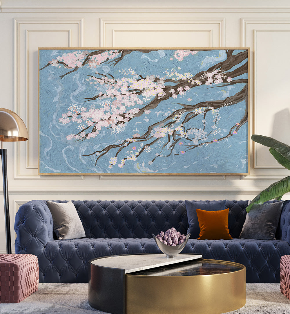 CHERRY BLOSSOMS , FLORAL FLOWER PAINTINGS