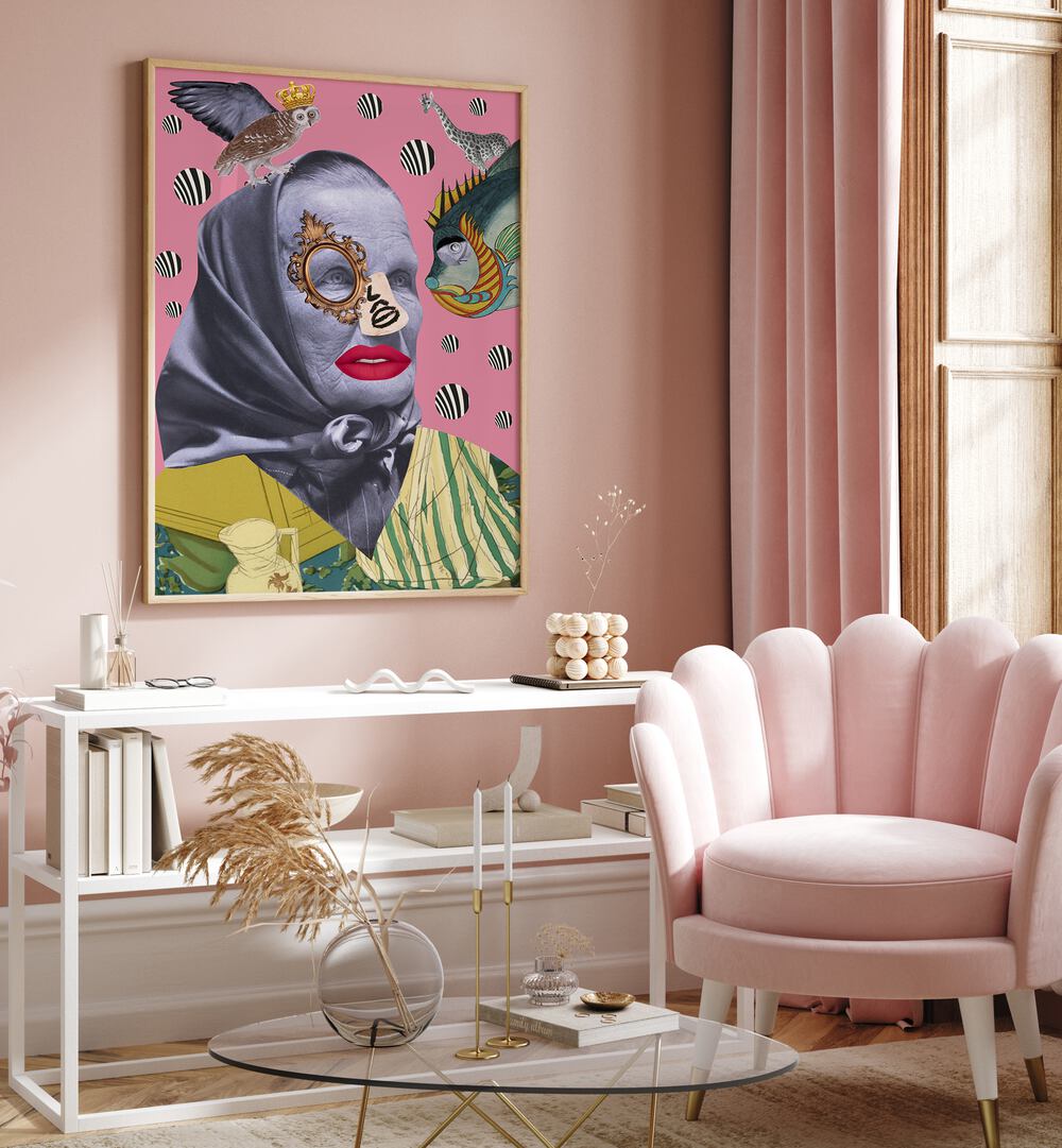 GRANDMOTHER, SURREAL ART PRINTS showcases unique craftsmanship and family heritage, perfect for any modern home decor.