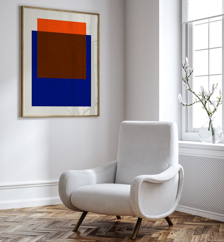 Vibrant COLORFUL OVERLAY III, GEOMETRIC ART PRINTS displayed in a modern setting, perfect for enhancing any space.