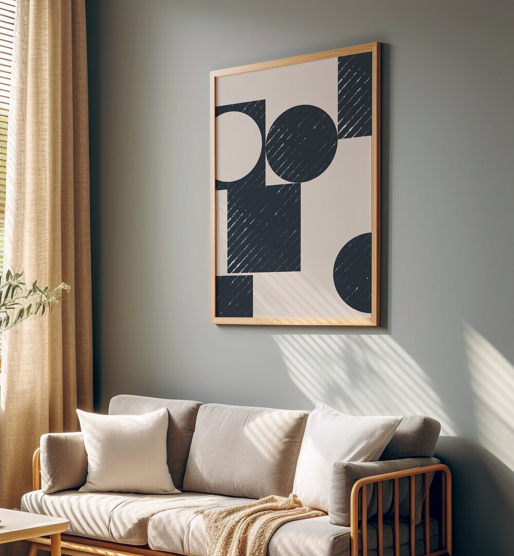 Transform your space with GEOMETRIC `MODERN II , GEOMETRIC ART PRINTS from The Miuus Studio, featuring vibrant shapes.