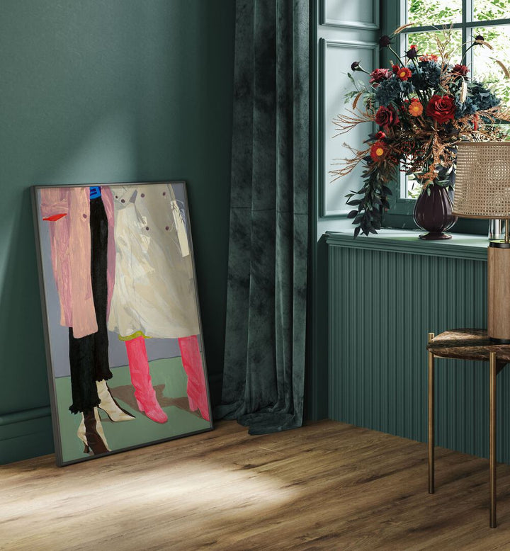 Stylish SIBLINGS, FASHION POSTERS framed art complements modern interiors with vibrant colors and unique design.