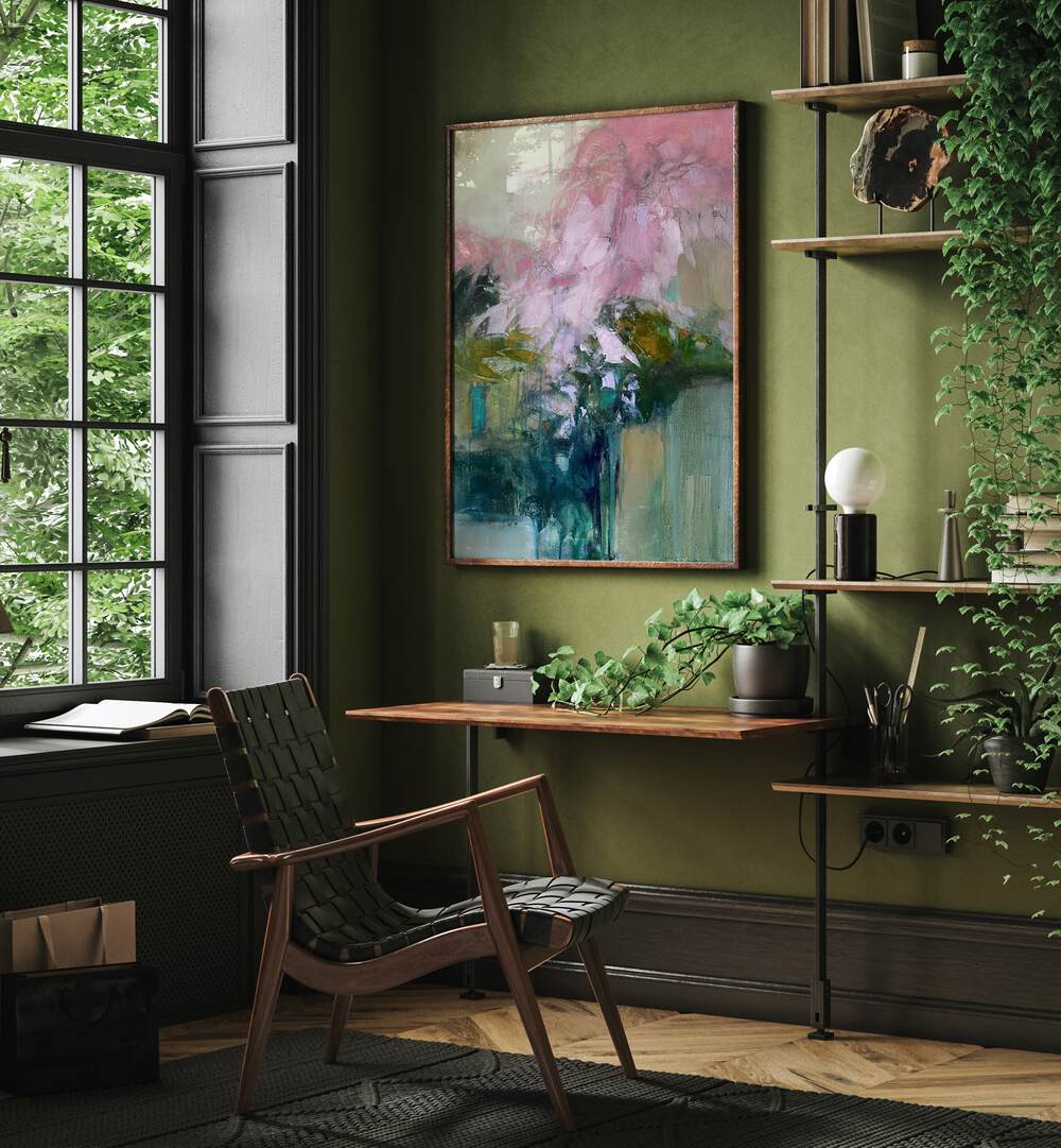 Laze Pink, abstract paintings enhance modern living spaces with chic design and vibrant colors. Perfect for stylish decor.