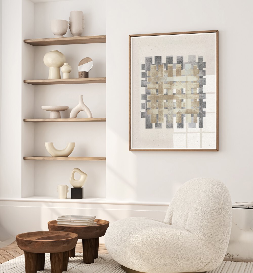 Transform your space with PATTERN ON PATTERN II, ABSTRACT PAINTINGS from The Miuus Studio, blending elegance and artistry.