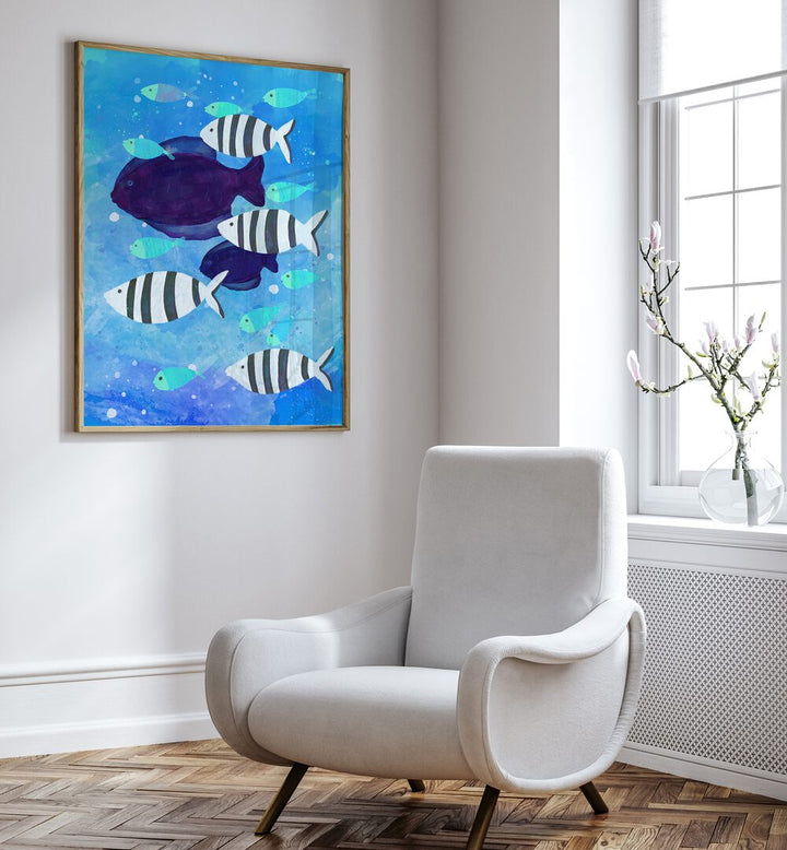 FISHES , BEACH PRINTS , COASTAL WALL ART PRINTS