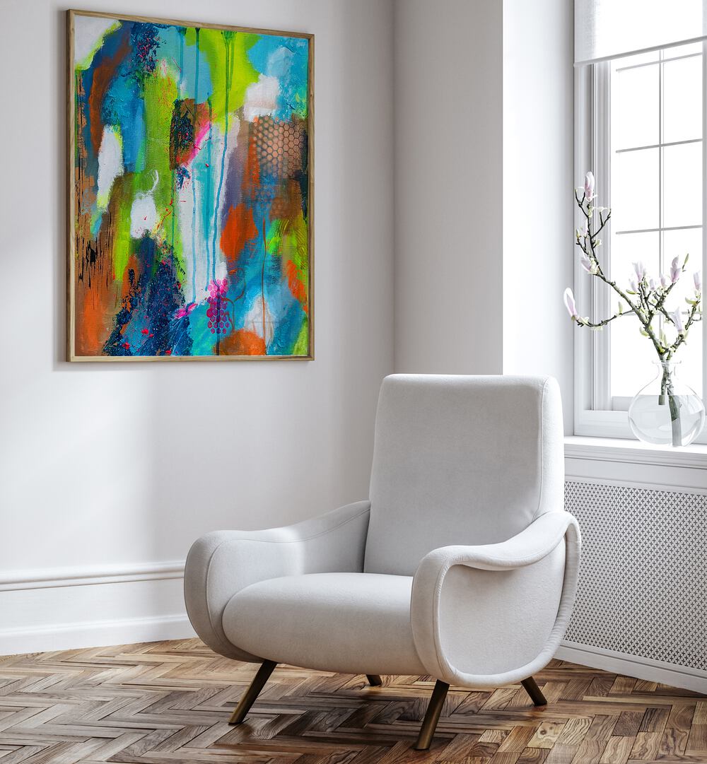 Bright and vibrant SUMMER FRUITS, ABSTRACT PAINTINGS enhance your space, bringing joy and warmth to your home decor.