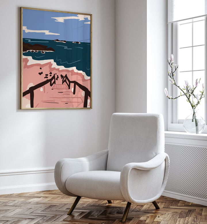 Vibrant OCEAN BLUES, LANDSCAPE PAINTINGS adorn a modern space, adding tranquility and elegance to your decor.