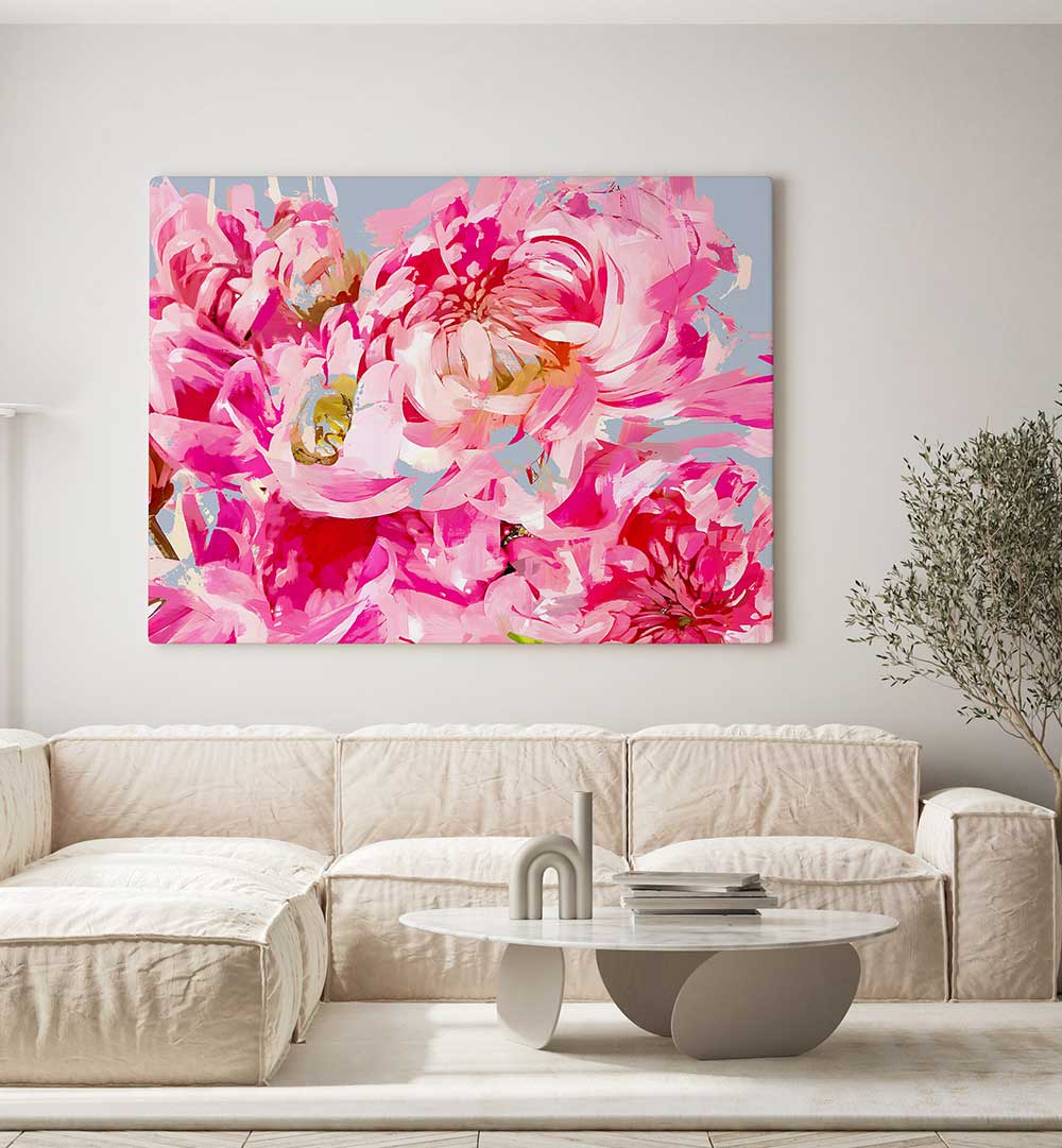 WILD PINK PEONIE , FLORAL FLOWER PAINTINGS